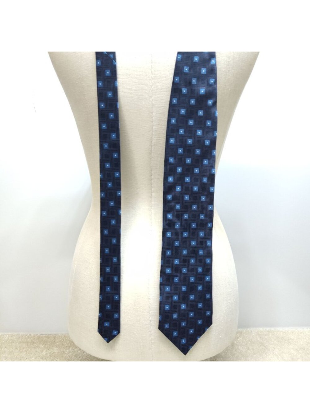 Giorgio Brutini Collezione Silk Necktie Mens Geometric Basketweave Square Tie